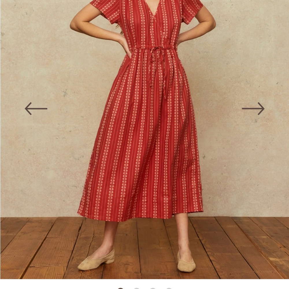 NWT Christy Dawn The Dawn Dress in Hibiscus Zinnia Stripe-M